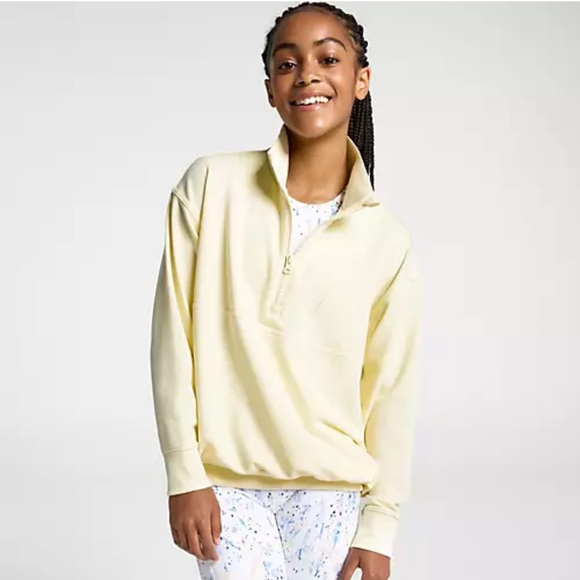 DG2 Girls' Sportswear Velour Pullover Pale Yellow Hoodie NWT Size L (14) - Picture 1 of 2